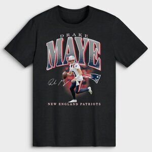 New England Patriots Drake Maye Black Player Hype T-Shirt 165